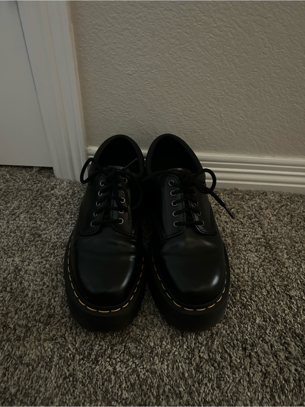 Dr. Martens Black Platform Oxford Shoes - Picture 2 of 6